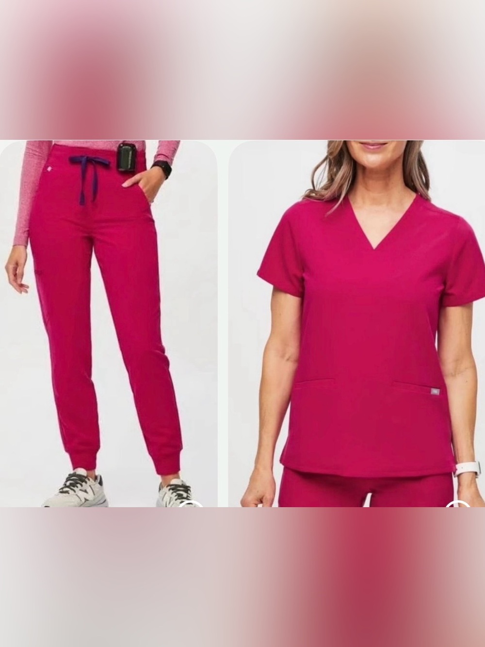 FIGS Set of both Casma Top & Zamora 2.0 jogger pants Medium Ultra Rose NWT